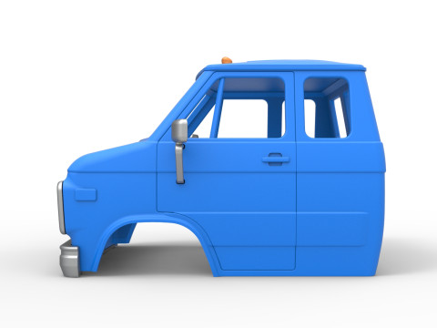 Shell of Vintage Transporter truck Version 2 Scale 1 to 25 Modèles 3D en vedette