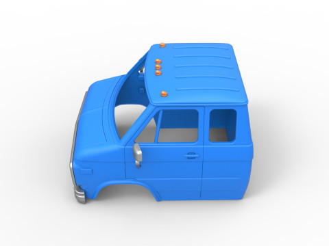 Shell of Vintage Transporter truck Version 2 Scale 1 to 25 Modèles 3D en vedette