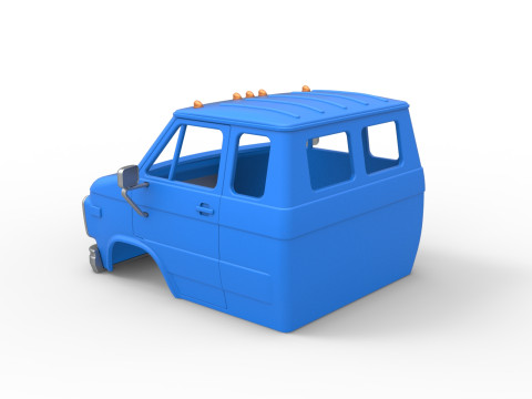 Shell of Vintage Transporter truck Version 2 Scale 1 to 25 Modèles 3D en vedette