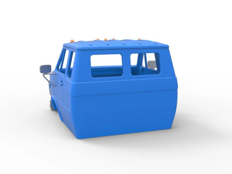 Shell of Vintage Transporter truck Version 2 Scale 1 to 25 3D Print Model