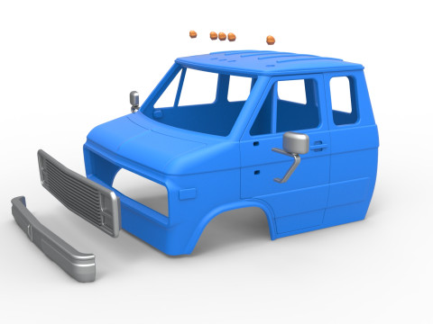 Shell of Vintage Transporter truck Version 2 Scale 1 to 25 Modèles 3D en vedette