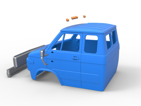 Shell of Vintage Transporter truck Version 2 Scale 1 to 25 Modèles 3D en vedette