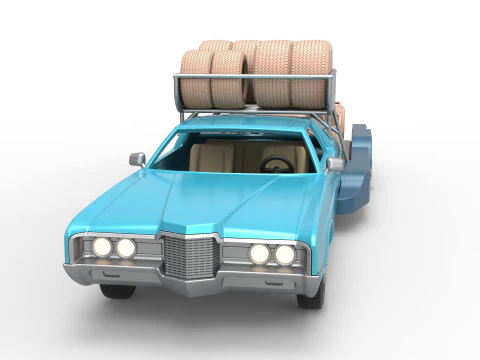 Vintage Transporter truck for Race car Version 4 Scale 1 to 25 3D Print Model
