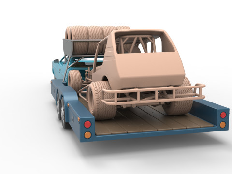 Vintage Transporter truck for Race car Version 4 Scale 1 to 25 3D Baskı Modeli