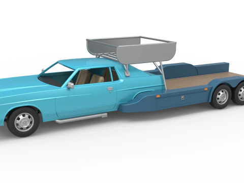 Vintage Transporter truck for Race car Version 4 Scale 1 to 25 3D Print Model