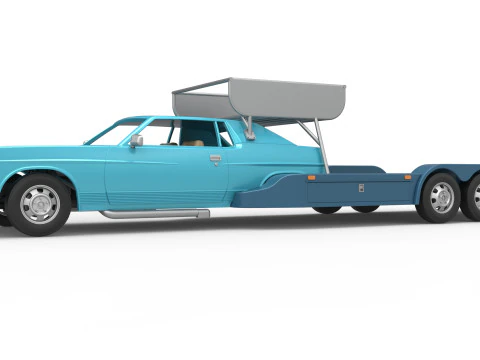 Vintage Transporter truck for Race car Version 4 Scale 1 to 25 3D Print Model