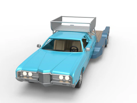 Vintage Transporter truck for Race car Version 4 Scale 1 to 25 3D Print Model
