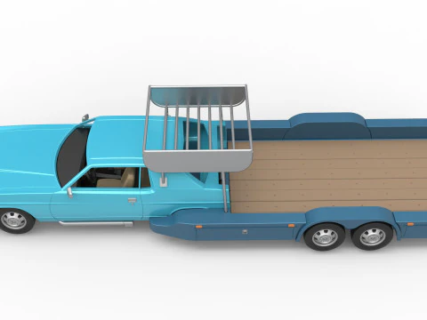 Vintage Transporter truck for Race car Version 4 Scale 1 to 25 3D Print Model