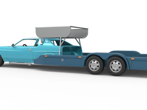Vintage Transporter truck for Race car Version 4 Scale 1 to 25 3D Print Model