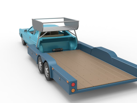 Vintage Transporter truck for Race car Version 4 Scale 1 to 25 3D Baskı Modeli