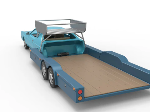 Vintage Transporter truck for Race car Version 4 Scale 1 to 25 3D Print Model