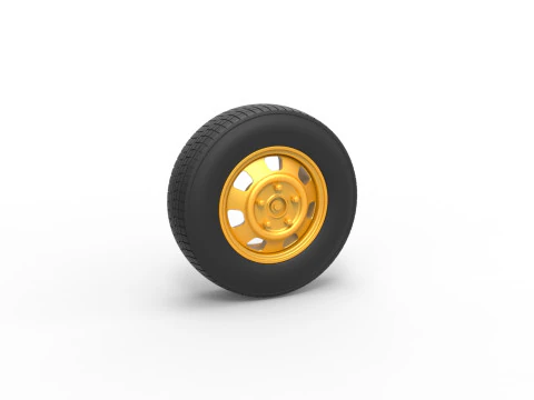 자동차 바퀴 10 척도 1 ~ 25 3D 프린트 모델