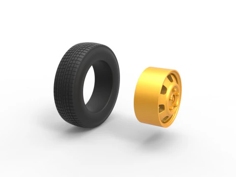 Car wheel 10 Scale 1 to 25 3D Print Model