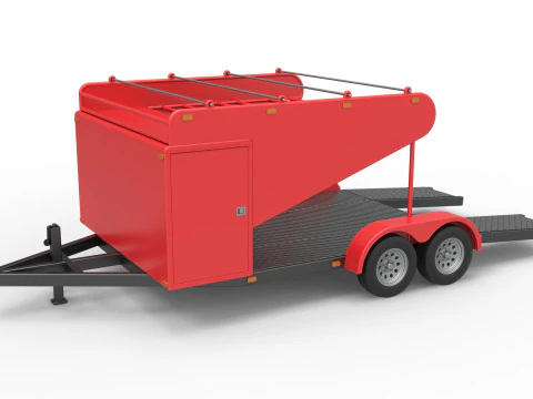 Vintage Open Trailer for Race Car Scale 1 to 25 3D Print Model