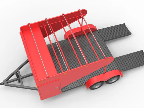 Vintage Open Trailer for Race Car Scale 1 to 25 3D Print Model