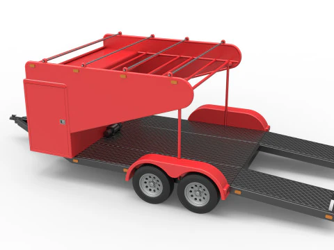 Vintage Open Trailer for Race Car Scale 1 to 25 3D Print Model