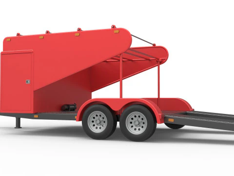 Vintage Open Trailer for Race Car Scale 1 to 25 3D Print Model