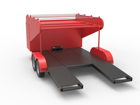 Vintage Open Trailer for Race Car Scale 1 to 25 Modèles 3D en vedette