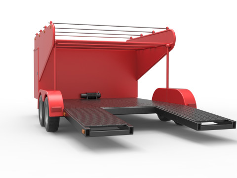 Vintage Open Trailer for Race Car Scale 1 to 25 Modèles 3D en vedette