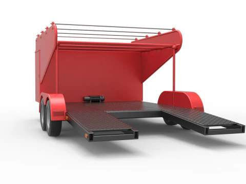 Vintage Open Trailer for Race Car Scale 1 to 25 3D Print Model