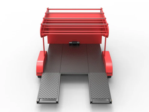 Vintage Open Trailer for Race Car Scale 1 to 25 3D Print Model