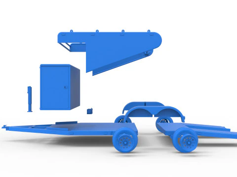 Vintage Open Trailer for Race Car Scale 1 to 25 3D Print Model