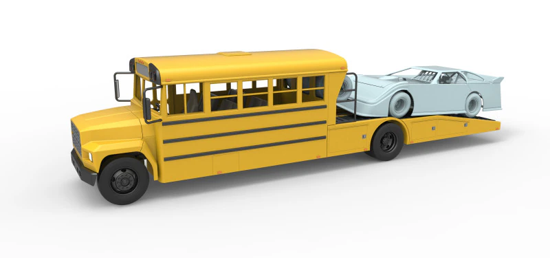 Vintage Transporter truck for Race car Version 5 Scale 1 to 25 3D Print Model .c4d .max .obj .3ds .fbx .stl .blend 