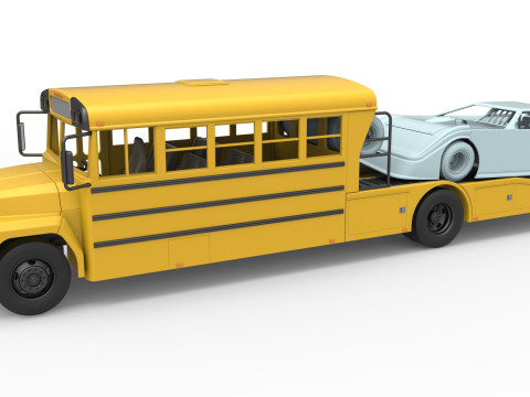 Vintage Transporter truck for Race car Version 5 Scale 1 to 25 3D Print Model