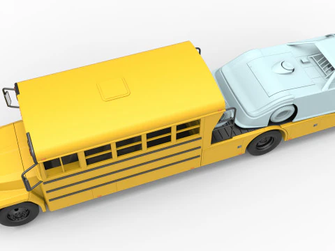 Vintage Transporter truck for Race car Version 5 Scale 1 to 25 3D Print Model