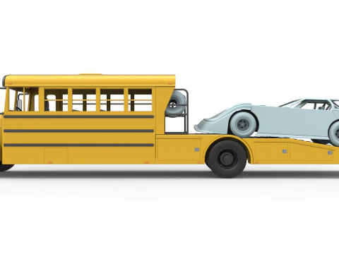 Vintage Transporter truck for Race car Version 5 Scale 1 to 25 3D Print Model