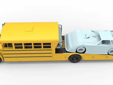 Vintage Transporter truck for Race car Version 5 Scale 1 to 25 3D Print Model