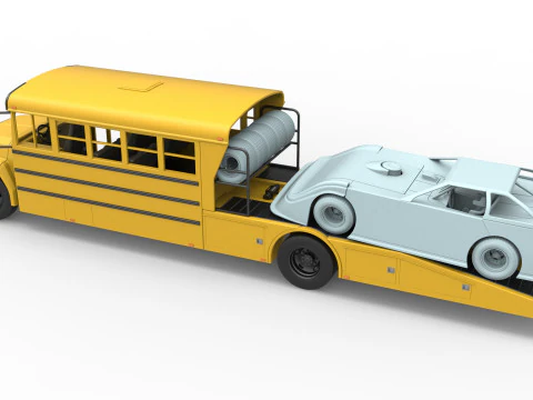 Vintage Transporter truck for Race car Version 5 Scale 1 to 25 3D Print Model