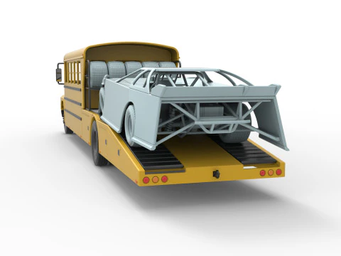 Vintage Transporter truck for Race car Version 5 Scale 1 to 25 3D Print Model