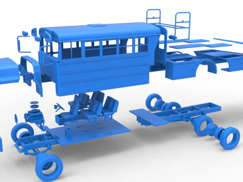 Vintage Transporter truck for Race car Version 5 Scale 1 to 25 3D Print Model