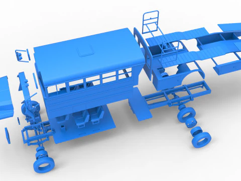 Vintage Transporter truck for Race car Version 5 Scale 1 to 25 3D Print Model