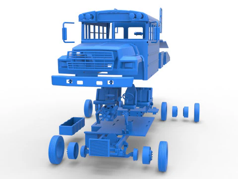 Vintage Transporter truck for Race car Version 5 Scale 1 to 25 3D Print Model