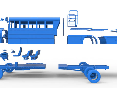 Vintage Transporter truck for Race car Version 5 Scale 1 to 25 3D Print Model