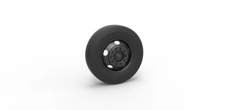 5 Hole front wheel of Vintage School bus Scale 1 to 25 3D Print Model .c4d .max .obj .3ds .fbx .stl .blend