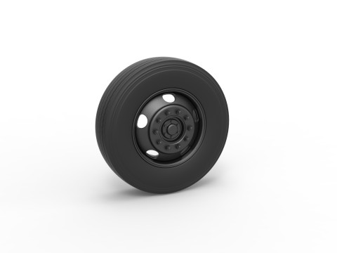 5 Hole front wheel of Vintage School bus Scale 1 to 25 3Dプリントモデル