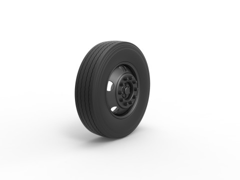 5 Hole front wheel of Vintage School bus Scale 1 to 25 Modelo de Impressão 3D