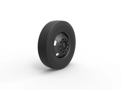 5 Hole front wheel of Vintage School bus Scale 1 to 25 3D Print Model
