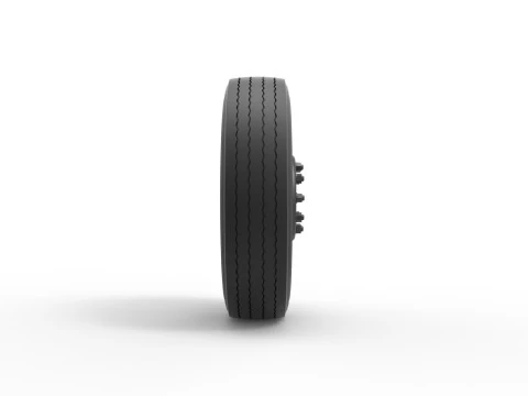 5 Hole front wheel of Vintage School bus Scale 1 to 25 3D Print Model