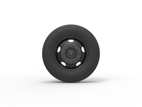 5 Hole front wheel of Vintage School bus Scale 1 to 25 Modelo de Impressão 3D