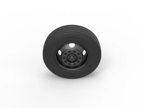 5 Hole front wheel of Vintage School bus Scale 1 to 25 3D Print Model