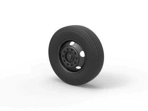5 Hole front wheel of Vintage School bus Scale 1 to 25 3D Print Model