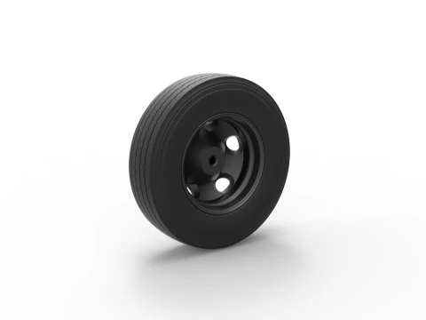 5 Hole front wheel of Vintage School bus Scale 1 to 25 3D Print Model