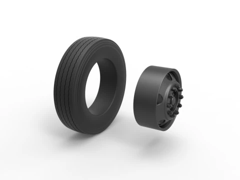 5 Hole front wheel of Vintage School bus Scale 1 to 25 3D Print Model
