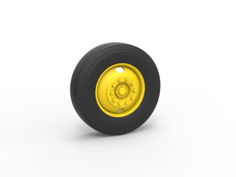 2 Hole front wheel of Vintage School bus Scale 1 to 25 3Dプリントモデル