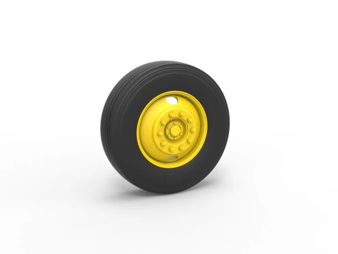 Переднее колесо винтажного школьного автобуса с 2 отверстиями. Масштаб от 1 до 25. 3D Принт Модель