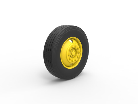 2 Hole front wheel of Vintage School bus Scale 1 to 25 3Dプリントモデル